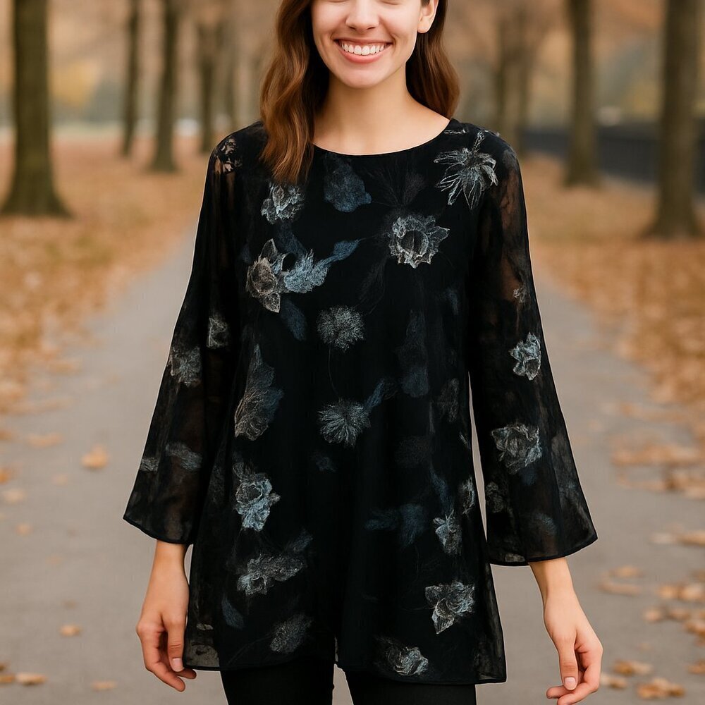 Charter Club Embroidered Shimmer Top Size XL